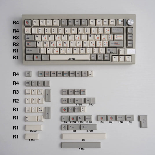 Vintage 9009 - 136 Keycap Set Cherry Profile For MX Switches