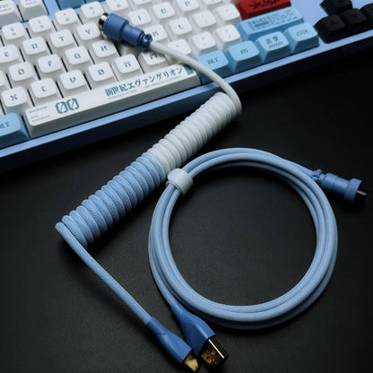 Cable USB a USB-C en espiral clásico OZO para teclados mecánicos