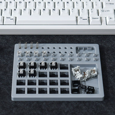 Mechanical Keyboard Switch Assembly Aid – Yellow/Gray/Blue Shaft Plate