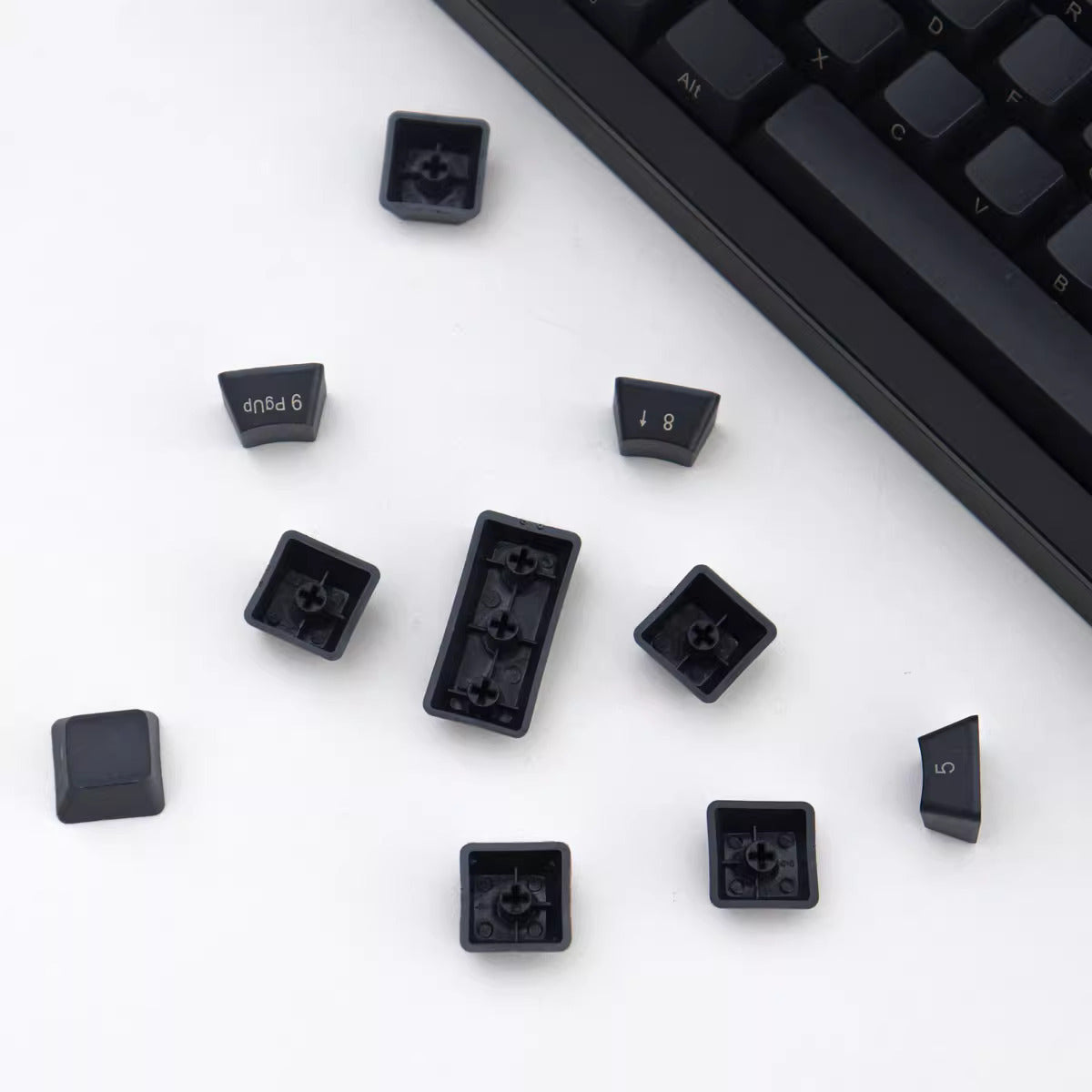 Juego de teclas de carbono negro con grabado lateral ANSI 108 Cherry
