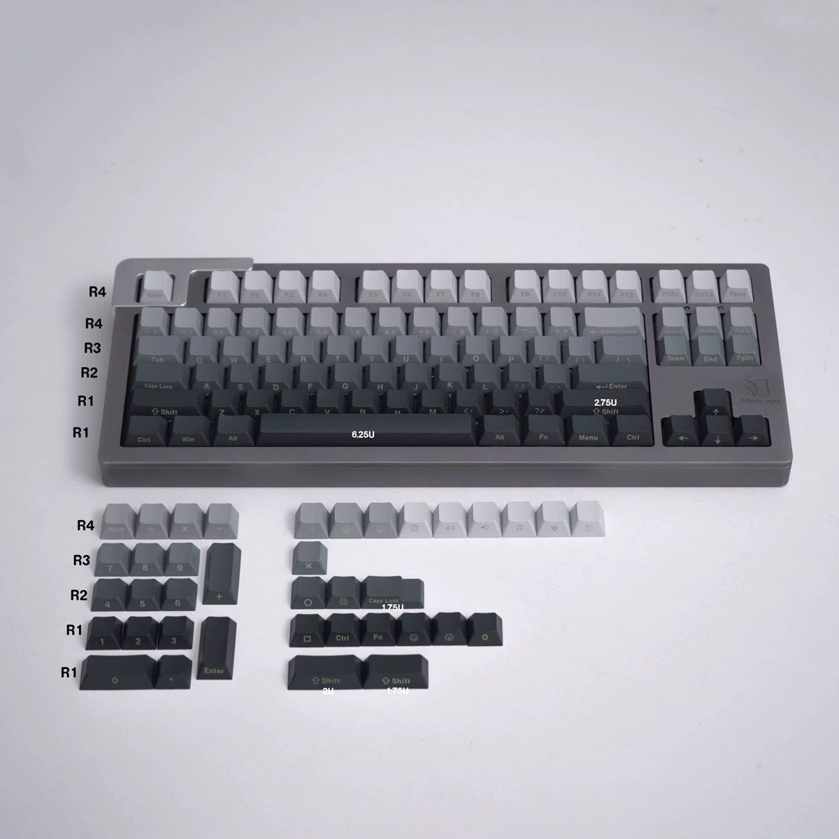 Gradient Side Engraved – 125-Key Cherry Profile ANSI Keycap Set