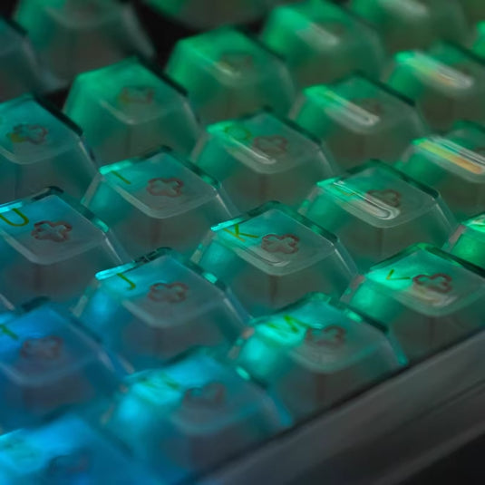 Effie Glacier Keycaps White - 112 Cherry Height Keycap Set