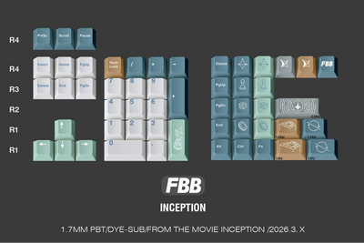 FBB – Inception 5-seitiges Dye-Sub PBT ANSI / ISO Tastenkappen-Set