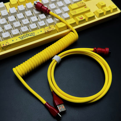 Cable USB a USB-C en espiral clásico OZO para teclados mecánicos