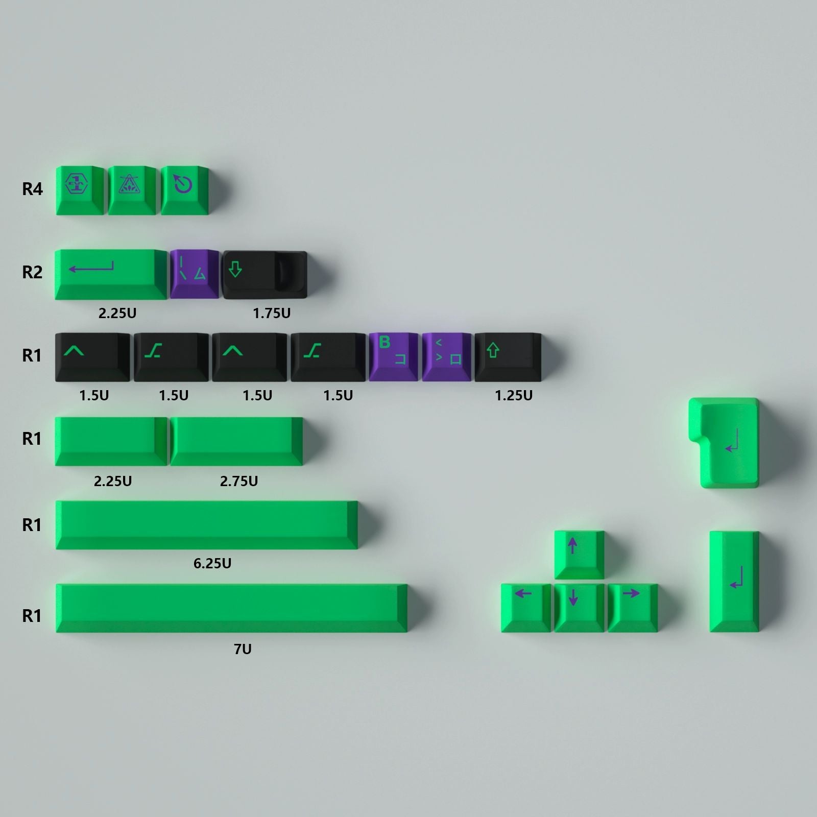 Mecha-01 - 129 Key ANSI/ISO PBT Cherry Profile Keycap Set
