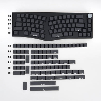 Black on Black Engraved – 152-Key ABS Cherry Profile ANSI Keycap Set