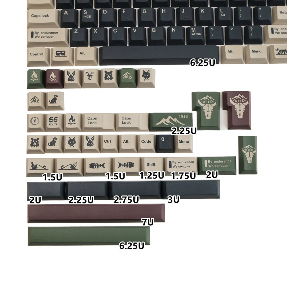 WILD – 140-Key Cherry Profile ANSI/ISO Keycap Set
