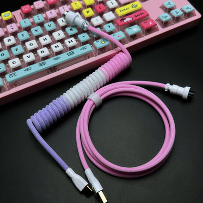 Cable USB a USB-C en espiral clásico OZO para teclados mecánicos