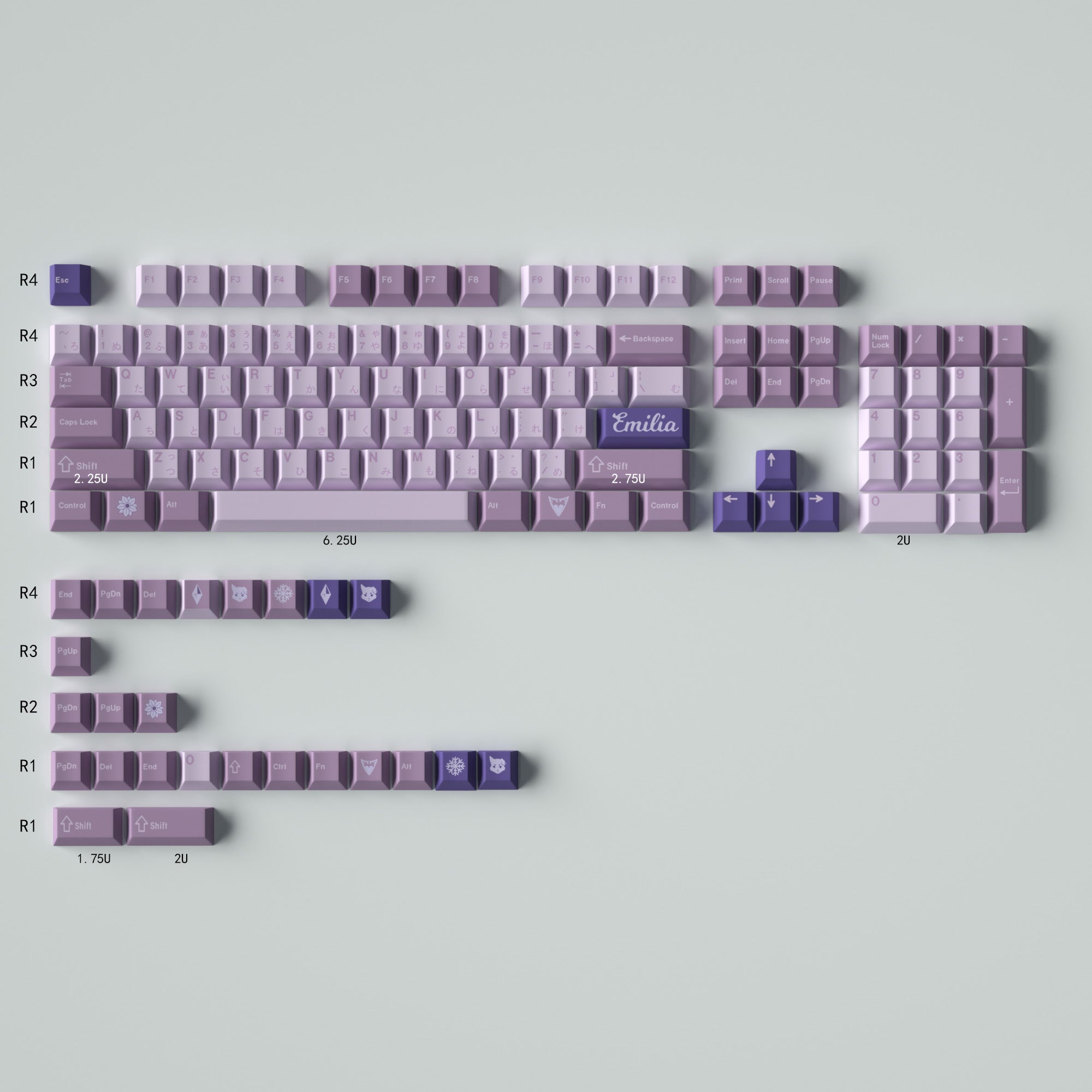 Frost Witch 129-Key Cherry Profile PBT ANSI/ISO Keycap Set