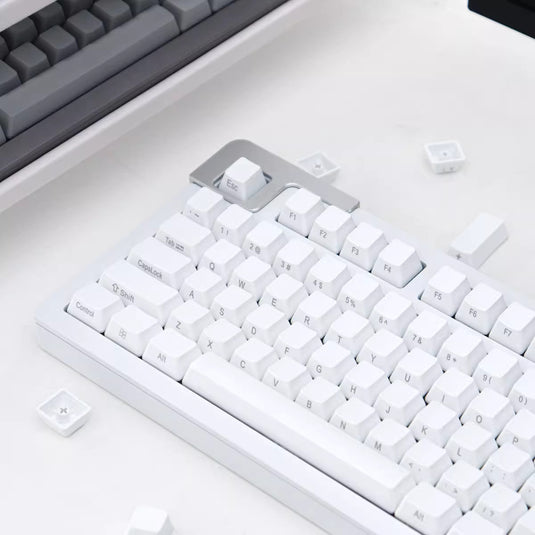 White Side-Engraved – 108-Key PBT Cherry Profile ANSI Keycap Set