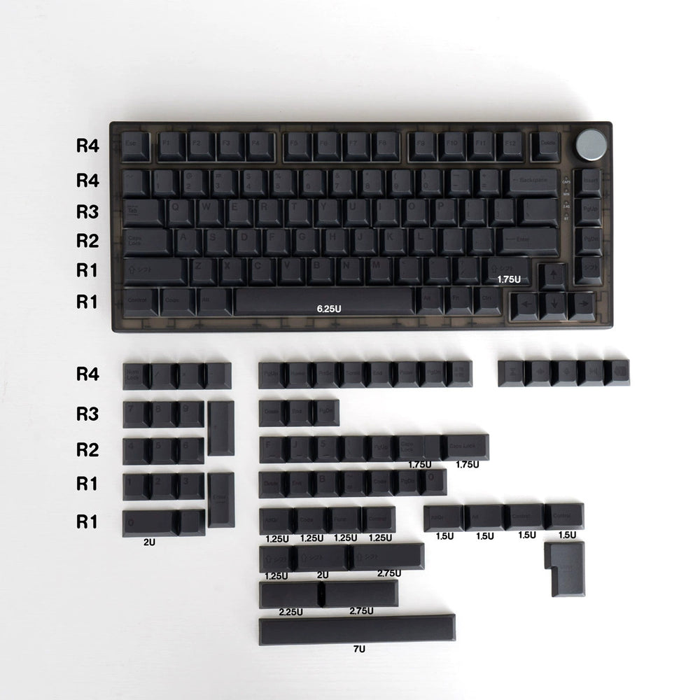 Full Black – 144-Key Cherry Profile ANSI/ISO Keycap Set – OZO Keyboards