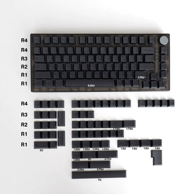 Full Black – 144-Key Cherry Profile ANSI/ISO Keycap Set