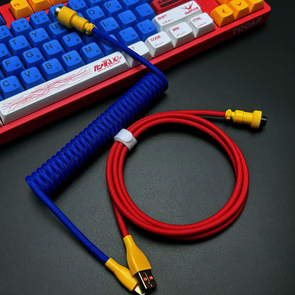 Cable USB a USB-C en espiral clásico OZO para teclados mecánicos