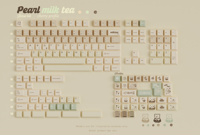 Qwertykeys - Pearl Milk Tea Keycap Set
