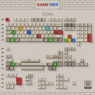 80Retros × Tutkeys Game 1989 PBT Tastenkappenset 