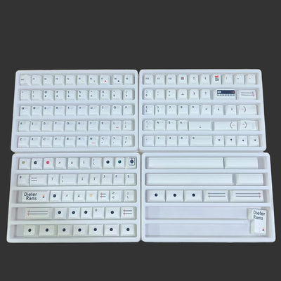 White Dieters Instrument Panel - PBT - ANSI Keycap Set - Cherry Profile