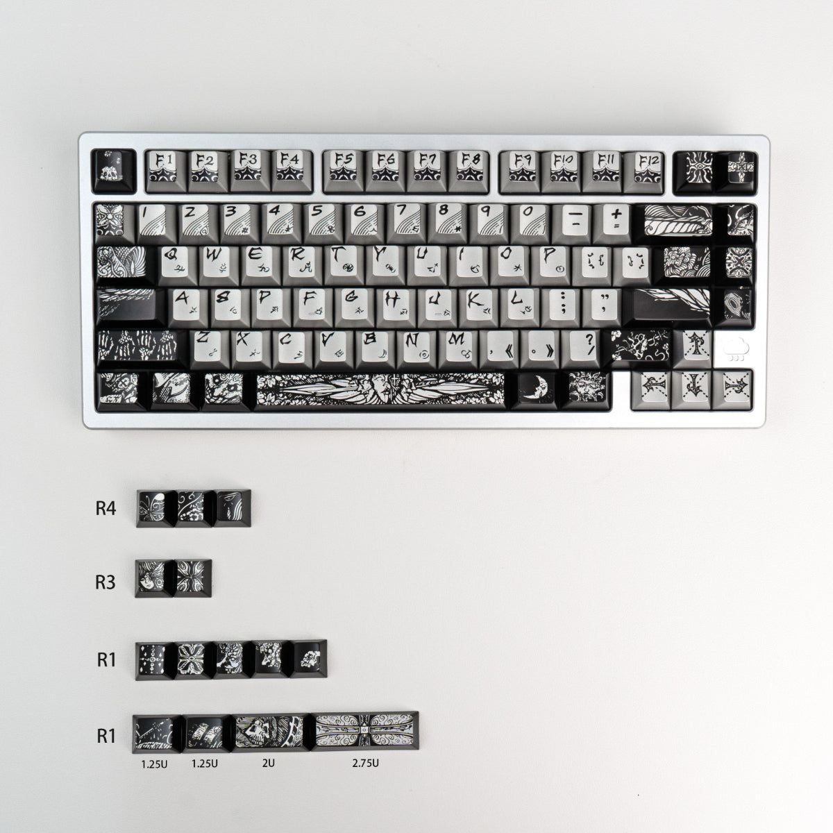Fallen Ange Windcap PBT Dye-Sublimated - ANSI Keycap Set - Cherry Profile