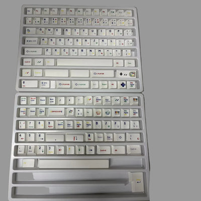 White Retro Gaming - PBT - ANSI Keycap Set - Cherry Profile