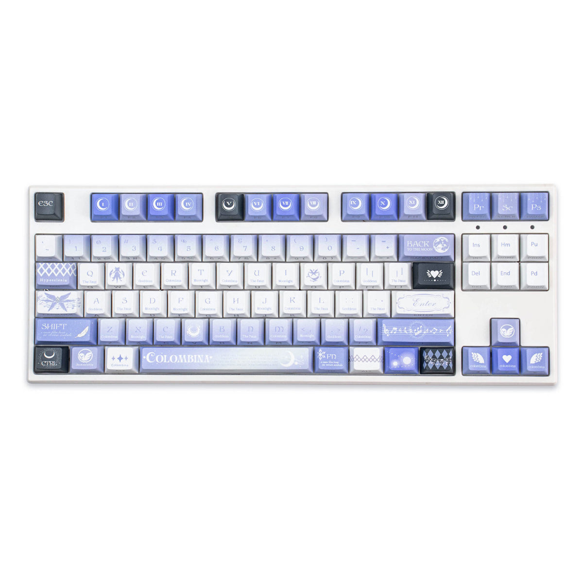 Moon Maiden Side‑Lit - PBT - ISO/ANSI Keycap Set - Cherry Profile
