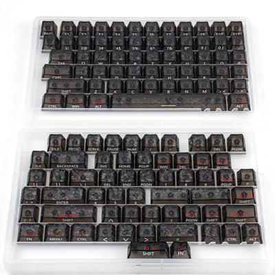 Black & White Carbon Texture Side-Print - ANSI Keycap Set - Cherry Profile
