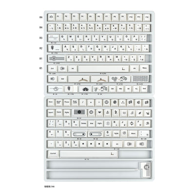 Irregular Zen White - PBT - ISO/ANSI Keycap Set - Cherry Profile