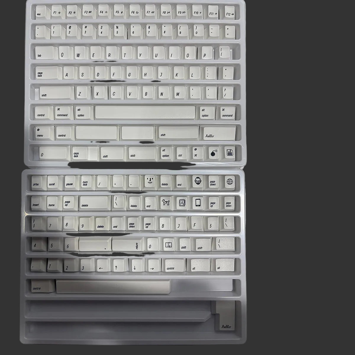 White Apple Style - PBT - ANSI Keycap Set - Cherry Profile