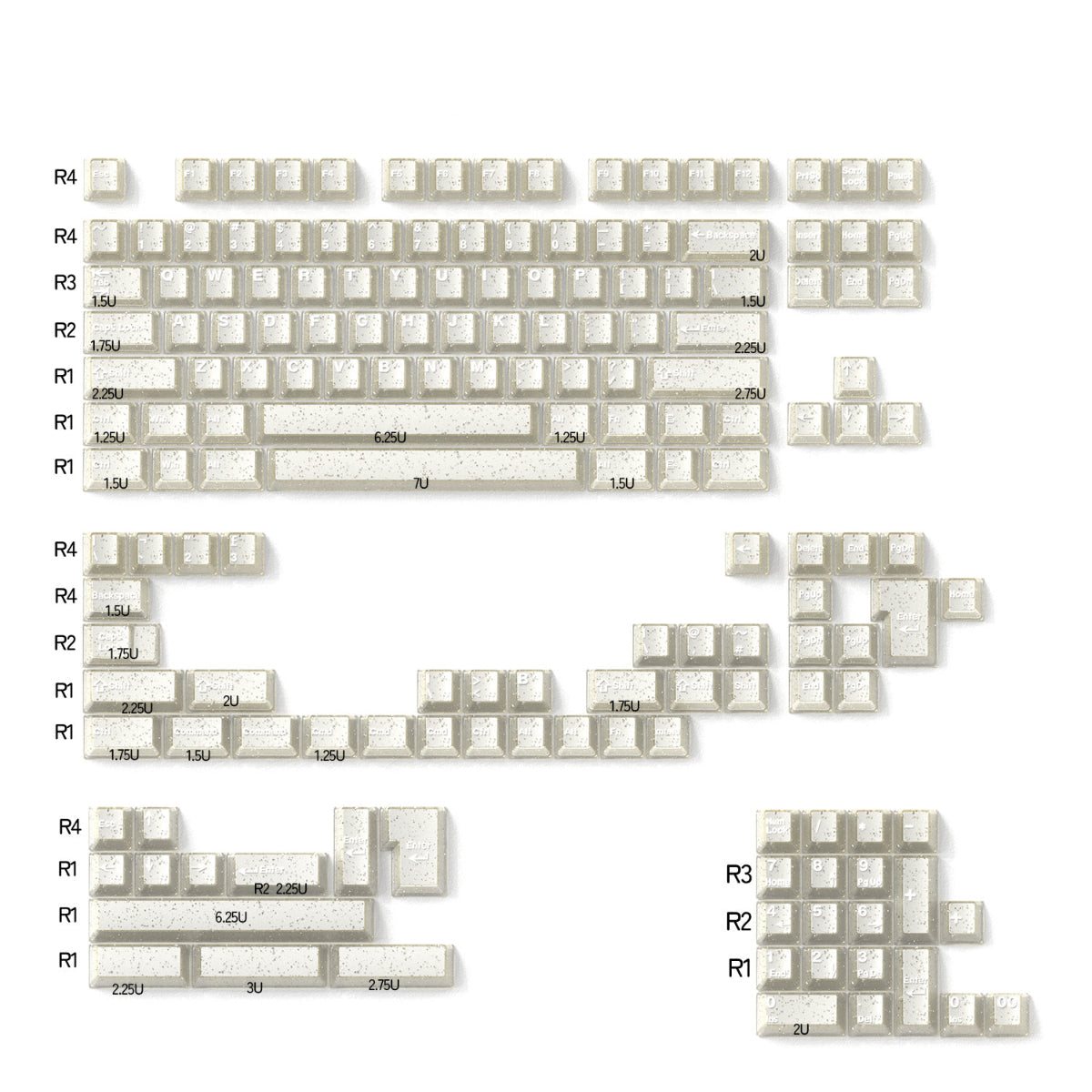 Glitter Jade Transparent - ISO/ANSI Keycap Set - Cherry Profile