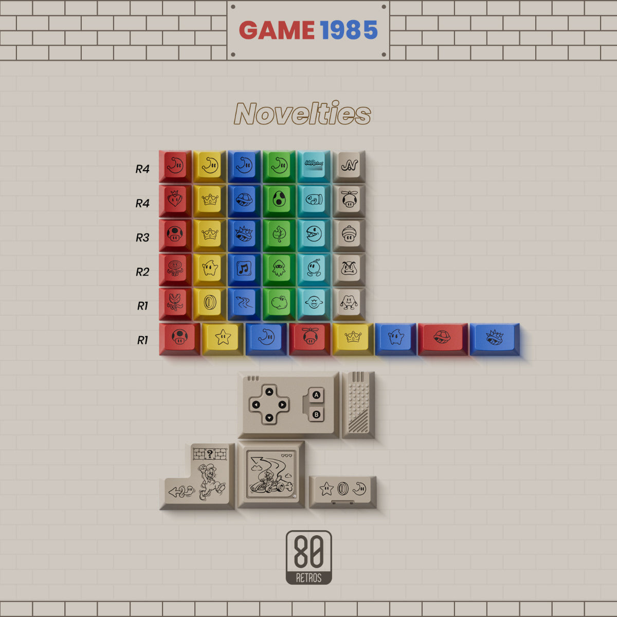 80Retros × Tutkeys Game 1989 PBT Keycap Set – OZO Keyboards