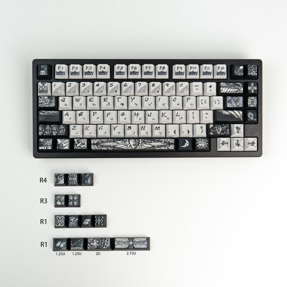 Fallen Ange Windcap PBT Dye-Sublimated - ANSI Keycap Set - Cherry Profile