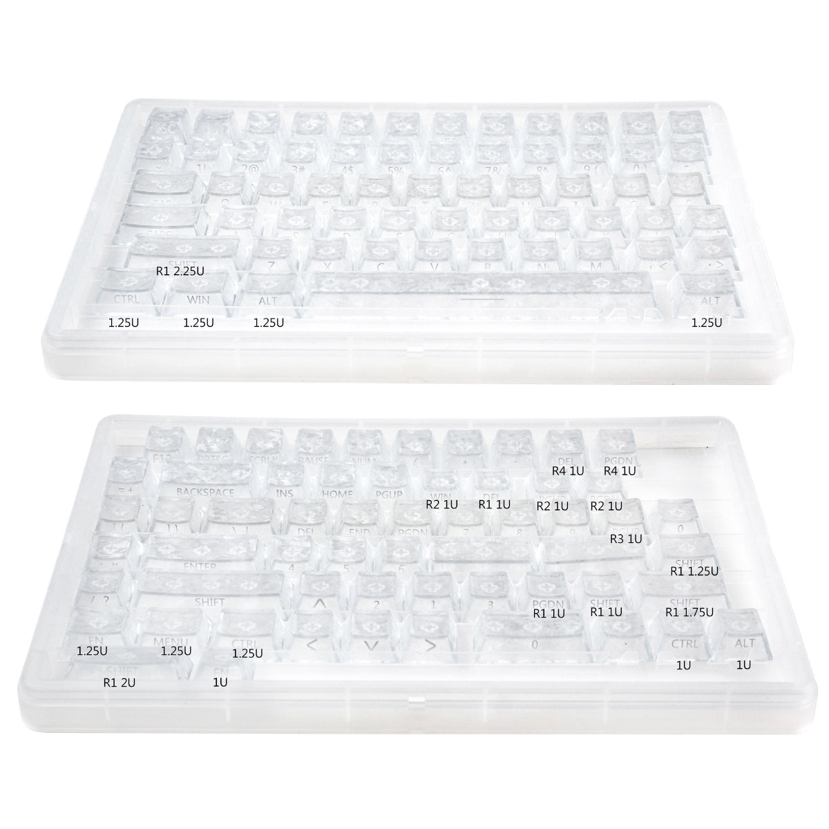 Black & White Carbon Texture Side-Print - ANSI Keycap Set - Cherry Profile