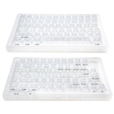 Black & White Carbon Texture Side-Print - ANSI Keycap Set - Cherry Profile