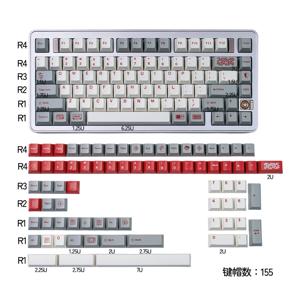 Retro Library - ANSI Keycap Set - Cherry Profile