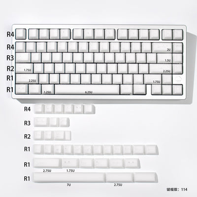 X-Ray – Juego de 114 teclas translúcidas ABS