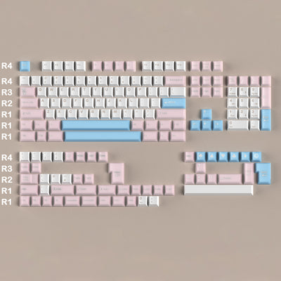 White Peach Oolong / Sea Salt Soda - 164-Key Translucent Keycap Set
