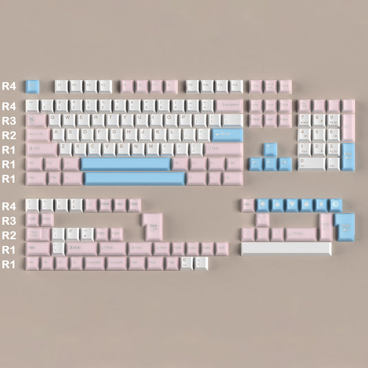 White Peach Oolong / Sea Salt Soda - 164 Translucent Keycap Set