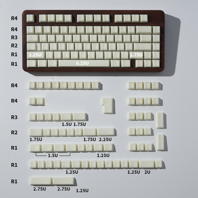 White Marble - 114/154 PBT+ABS ANSI/ISO Keycap Set