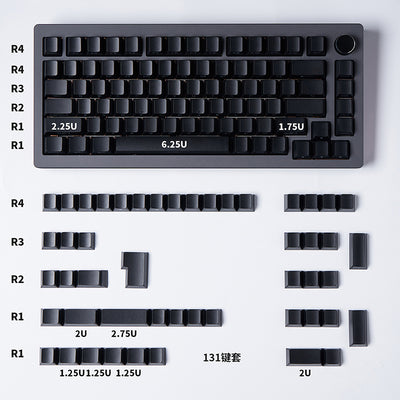 White & Black - 131-Key ISO/ANSI PBT Side-Engraved Keycap Set