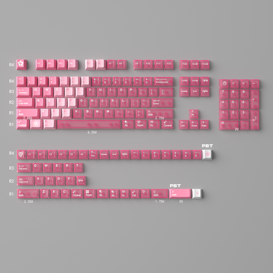 Gradient - 149 PBT Sublimation & PC Transparent Hybrid Keycaps