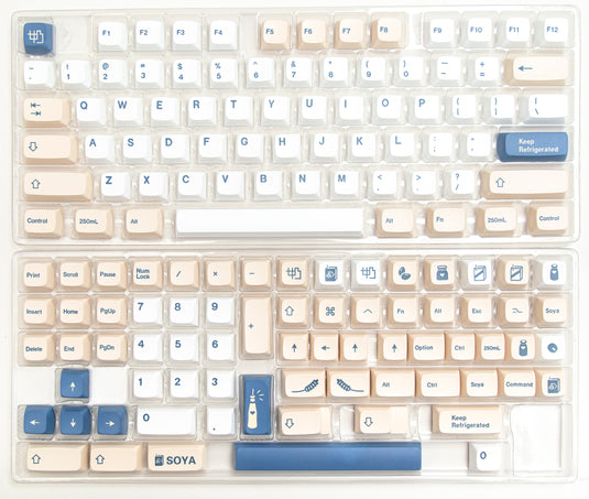 Soy Milk - 144 Keycap Set XDA Profile For MX Switches - Mechanical Keyboard DIY Custom Keyset
