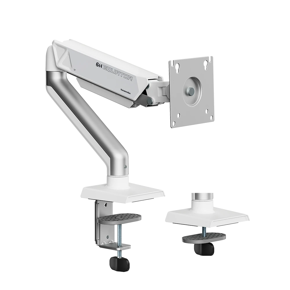 Brazo mecánico para monitor individual Humanmotion T6-1H de 17 a 32 pulgadas, color blanco 
