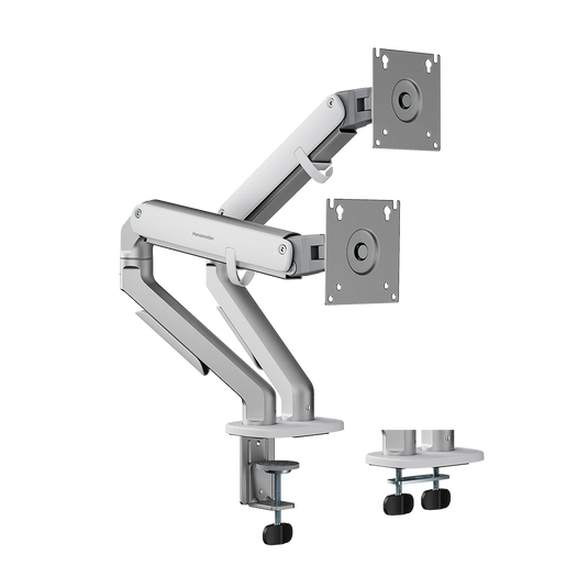 Humanmotion T6-2G Modern Dual Monitor Arm White
