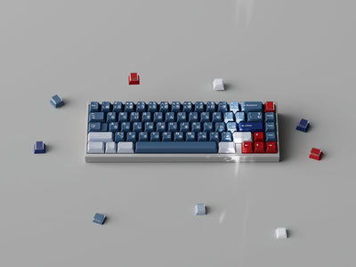 Keykobo - Juego de teclas de ABS de doble inyección R-W-B ANSI/ISO