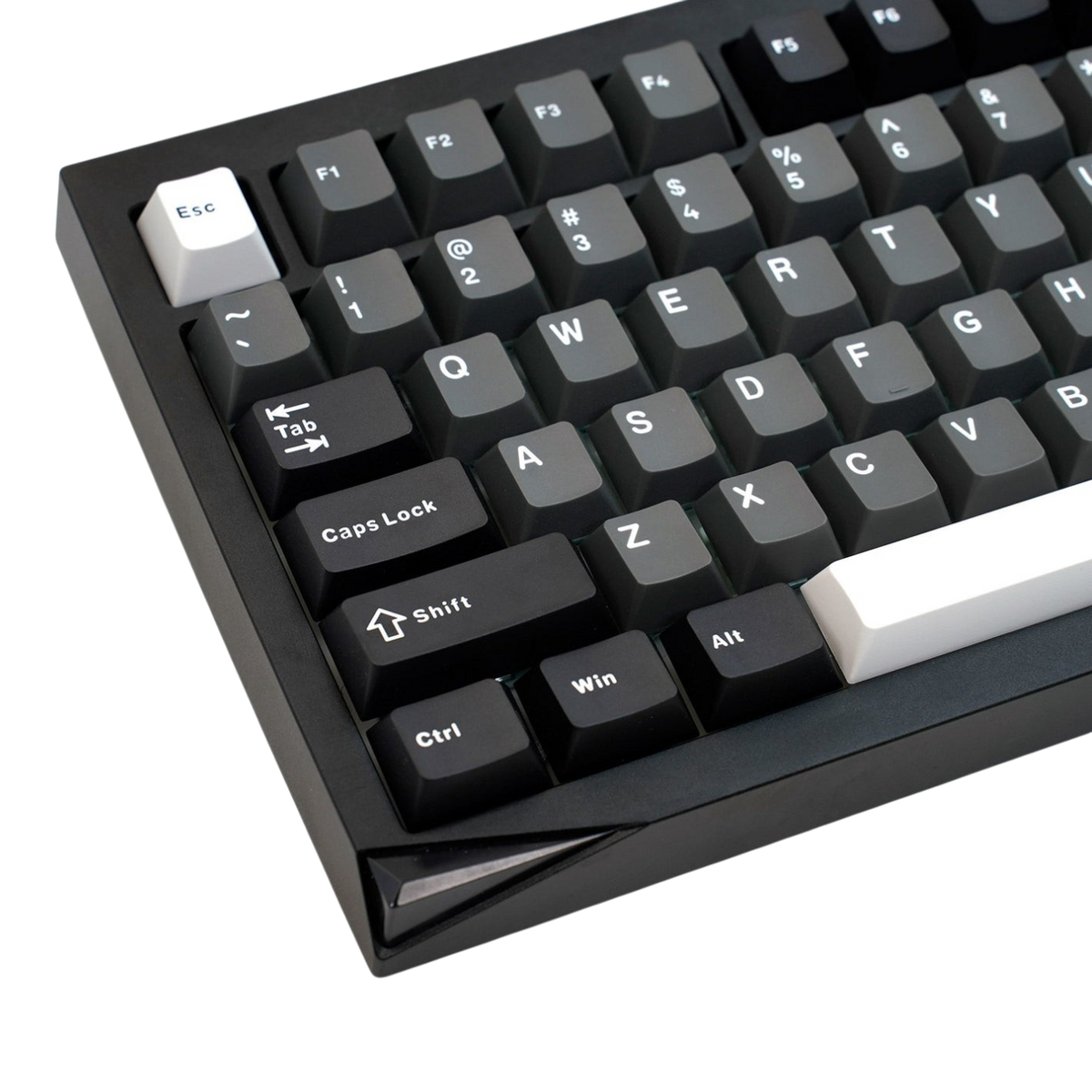 Akko Mineral 01 black mechanical keyboard crystal corner detail 