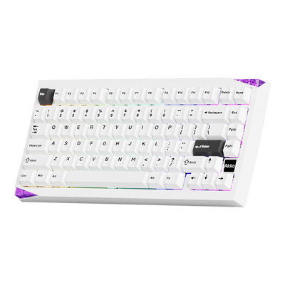 Akko Mineral 01 white mechanical keyboard from the front 