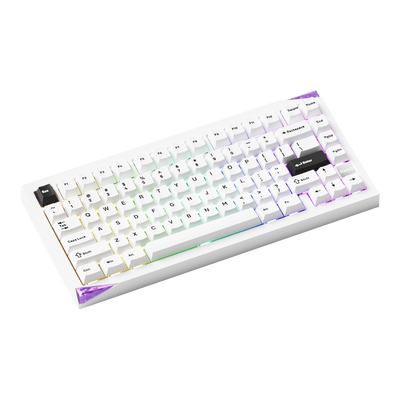Akko Mineral 01 white mechanical keyboard full view 
