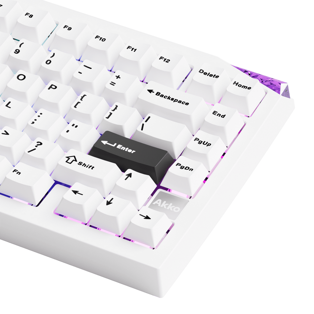 Akko Mineral 01 white mechanical keyboard right-side detail 