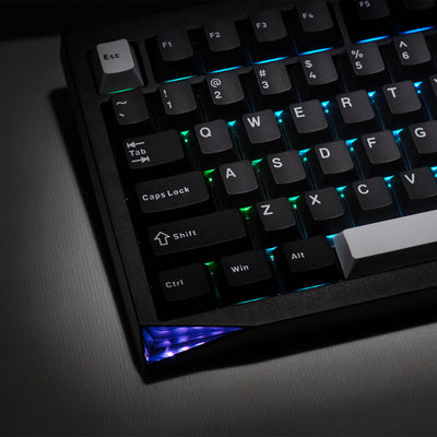 Akko Mineral 02 black mechanical keyboard crystal corner detail 