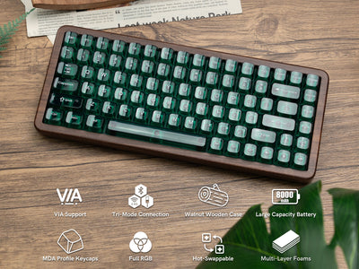 Womier - WD75 Teclado mecánico RGB con montaje de junta (gasket-mount) y hot-swappable del 75%