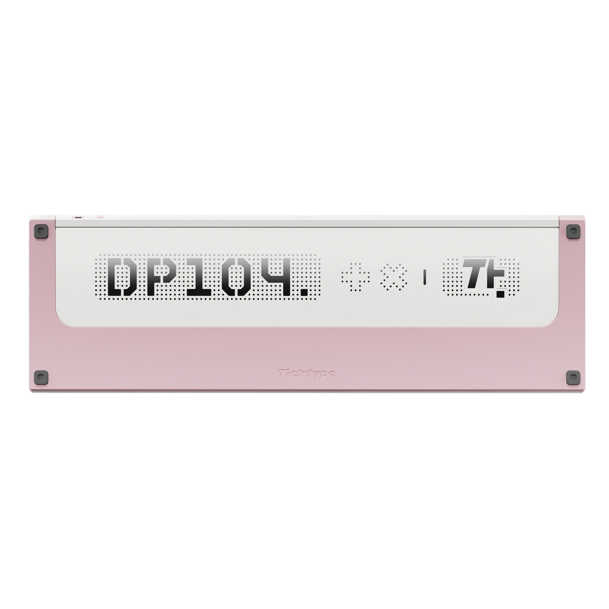 Ticktype DP104 Cat Paw Pink keyboard bottom case with perforated DP104 logo and rubber feet 