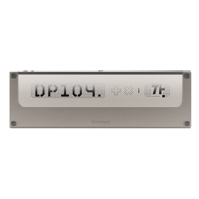 Ticktype DP104 First Light keyboard bottom case with perforated DP104 logo and rubber feet 
